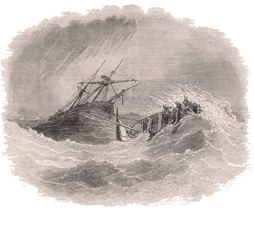 The Lalla Rookh in distress of the coast of Worthing in 1850